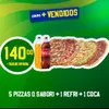 COMBO: 5 Pizzas Grandes + 1 Coca-Cola 2L + 1 Refri 2L